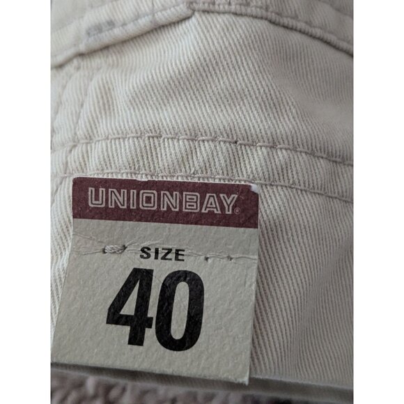 Unionbay Mens Cargo Shorts Loose Fit Size 40 Beige 100% Cotton With Pockets-709l - Picture 8 of 9